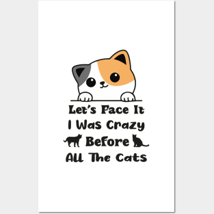 Let's Face It I Was Crazy Before All The Cats Gift For Cats Lovers Posters and Art